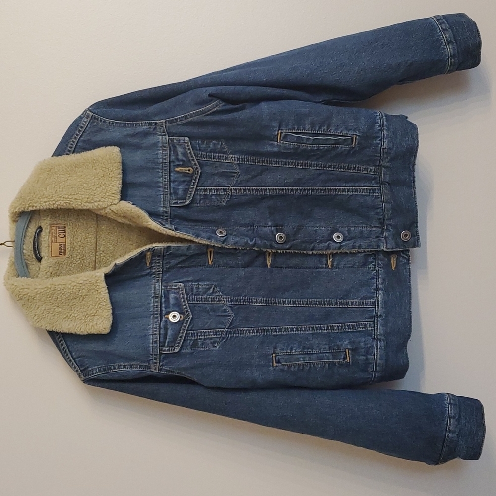 Mavi Jeans 419 Kitty Furred Jean Jacket L